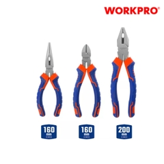 Bộ kìm 3 món gồm (điện, cắt, nhọn) 6 inch và 8 inch Workpro- WP201007