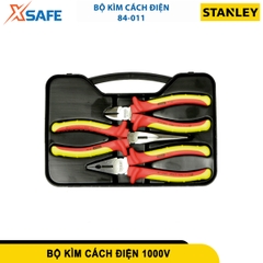 Bộ kìm 3 cây cao cấp cách điện 1000V bao gồm kìm điện 7in/180mm, kìm cắt 6in/160mm, kìm nhọn 8in/200mm STANLEY 84-011
