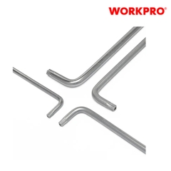 Bộ lục giác đầu hình sao kiểu chữ L, loại trung 9 cái (T10,T15,T20,T25,T27,T30, T40, T45, T50) thép hợp kim CR-V Workpro - WP222002