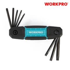Bộ lục giác đầu hình sao, kiểu gấp  làm bằng thép hợp kim CR-V, Workpro -  WP222030