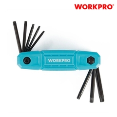 Bộ lục giác gấp gọn (1 bộ = 8 cái) làm bằng thép hợp kim CR-V, Workpro - WP222033