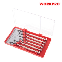 Bộ Tua vít 6 cái gồm (3 cái đầu hình hoa khế, 3 cái đầu dẹt) Workpro - WP200508