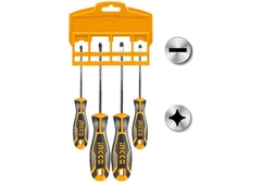 Bộ 4 tua vít dẹp và bake INGCO HKSD0428