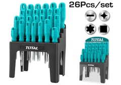 Bộ 26 tua vít dẹp, bake, sao, vuông Total THTDC252601