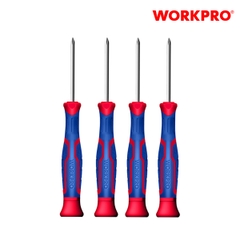 Bộ Tua vít 7 cái gồm các tua vít đầu hình hoa khế, đầu dẹt, thép hợp kim CR-V Workpro - WP200509