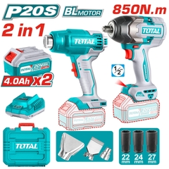 Bộ Combo Máy Siết Buloong Không Chổi Than TIWLI2085 & Máy Thổi Nhiệt TBLI2002 Dùng Pin 20V Total TOSLI240489