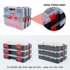 Hộp Nhựa Đựng Linh Kiện Bison BS322888 21 Ngăn Nhựa Cao Cấp