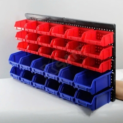 Giá đựng linh kiện đồ nghề treo tường Bison tổng 30 hộc đựng, liên kết chắc chắn, kèm vít treo tường