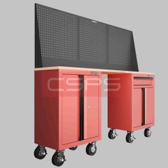 Tủ Dụng Cụ CSPS 183cm 2 Tủ Đen Đỏ Chuyên Nghiệp
