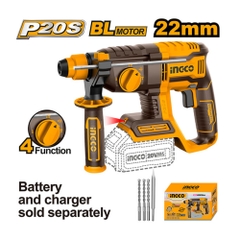 Máy Khoan Đục Bê Tông Dùng Pin 20V-22mm (không Kèm Pin Và Sạc) INGCO CRHLI20208