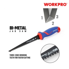 Cưa tay, lưỡi cưa đôi bằng kim loại, có đầu nhọn (dạng kiếm), kích thước 150mm (6 inches) Workpro - WP215017