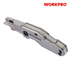 Dao tiện ích mini có lưỡi cắt gấp gọn, cán cầm bẳng nhựa, mở nhanh Workpro - WP211010