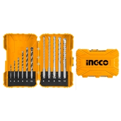 Bộ mũi khoan bê tông đuôi trơn và đuôi gài 11 chi tiết Ingco AKDL31101