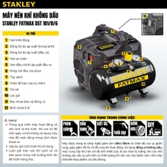 Máy Nén Khí Mini Không Dầu 6 Lít Stanley DST101/8/6