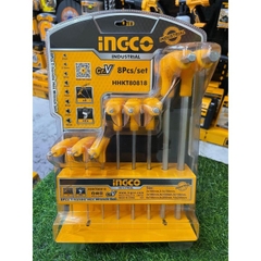 Bộ 8 Chìa Lục Giác Tay Cầm Chữ T Ingco HHKT80818 chính hãng