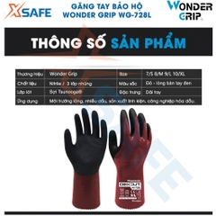 Găng tay bảo hộ chống dầu chống cắt Wonder Grip WG-728