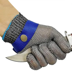 Găng Tay Bao Tay Vòng Thép Inox Chống Cắt Gồm: 1 Chiếc Chống Cắt + 1 Chiếc Len