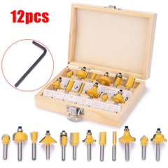 Bộ 12 mũi phay gỗ 12mm Ingco AKRT1221 chính hãng