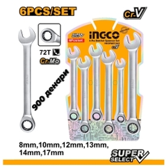 Bộ 6 Cờ Lê Miệng Vòng Tự Động (8-17mm) INGCO HKSPAR1062