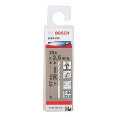 Mũi Khoan INOX HSS-Co 2.5mm (Hộp 10 Mũi) Bosch 2608585875