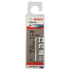 Mũi Khoan INOX HSS-Co 1mm (Hộp 10 Mũi) Bosch 2608585872