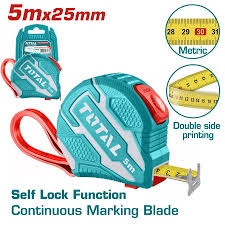 Thước Kéo Thép Nền Vàng 5mx25mm Total TMT126252