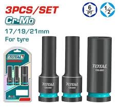 Bộ 3 đầu tuýp tác động sâu Dr. 1/2 inch Total THKISD12042L