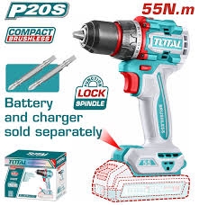 Máy khoan không chổi than dùng pin 20V (không kèm pin & sạc) Total TDLI205581