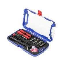 Bộ dụng cụ sửa điện thoại (1 Bộ = 32 cái gồm: 1 thanh nối dài,1 tua vít, 2 thanh nạy mini,1 nhíp,1 giác hút,1 que mở tam giác,1 dụng cụ mở khay sim, 24 đầu mũi thép)Workpro - WP200541