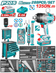 Bộ 288 món trong tủ xe đẩy đựng công cụ Total THPTCS82882