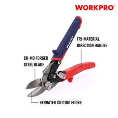 Kéo cắt tôn bằng thép mũi cong phải, thép rèn CR-MO 250mm (10inches) Workpro - WP214019