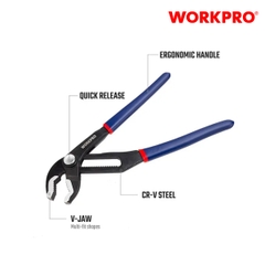 Kìm mỏ quạ, điều chỉnh được 8 inch 200mm Workpro - WP231086