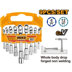 Bộ 9 Chìa Vặn Góc L 7-19mm INGCO LASWT0901