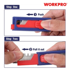 Lưỡi dao rọc giấy bằng thép SK5, kèm hộp đựng (1set = 10 cái) Workpro - WP213002