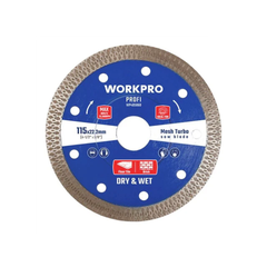 Lưỡi Cưa Đĩa Cắt Kim Cương Turbo Răng Lưới Siêu Mỏng 180x222x10mm Workpro WP405062