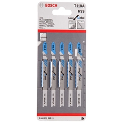 Lưỡi Cưa Lọng T 118 A - Sắt (Bộ 5 Lưỡi) Bosch 2608631013
