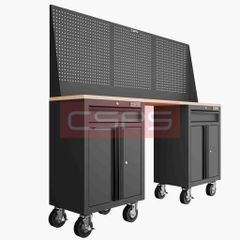 Tủ Dụng Cụ CSPS 183cm 2 Tủ Đen Đỏ Chuyên Nghiệp