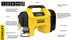 Máy bơm hơi đa năng 3 trong 1 bơm/thổi/hút bụi Stanley SXVI02001 (không pin, sạc)