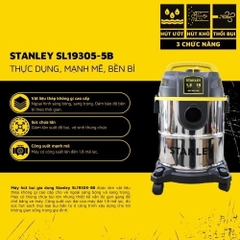 Máy hút công nghiệp 1.8 peak HP 19L Stanley SL19305-5B