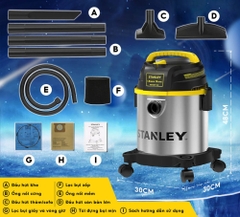 Máy hút công nghiệp 1.8 peak HP 19L Stanley SL19305-5B