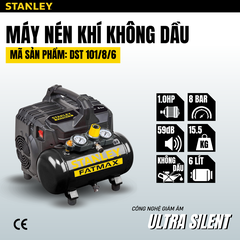 Máy nén khí không dầu STANLEY 6L Model DST101/8/6
