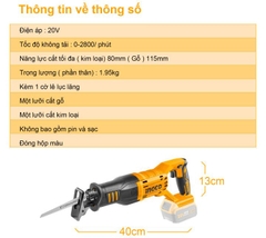 Máy cưa kiếm dùng pin 20V CRSLI1151