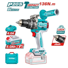 Máy khoan búa dùng pin 20V 136Nm TOTAL TIDLI201368 (kèm 2 pin 5Ah + sạc)