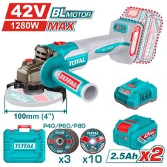Máy mài góc không chổi than dùng pin 42V Total TAGLI4128102