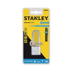 Ổ Khóa Hiệu Stanley USA, Chrome trắng, càng dài, rộng 30mm chính hãng