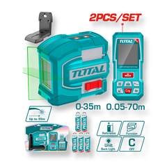 Bộ Combo Máy Đo Khoảng Cách TMT57026 & Máy Đo Mức Cân Bằng Tia Laser Xanh TLL156601 Total TOSLL0401