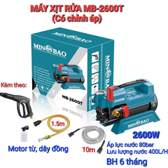 Máy xịt rửa chỉnh áp 2600W MINBAO MB-2600T