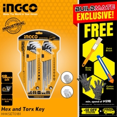 Bộ 18 chìa khóa HEX INGCO HHKSET0181 chính hãng