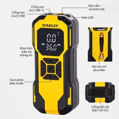 Dụng cụ đa năng bơm xe, đèn pin Led, sạc dự phòng STANLEY SXF0101