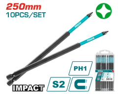 Bộ 10 Mũi Bắt Vít PH1x250mm Total TACIM16PH1103